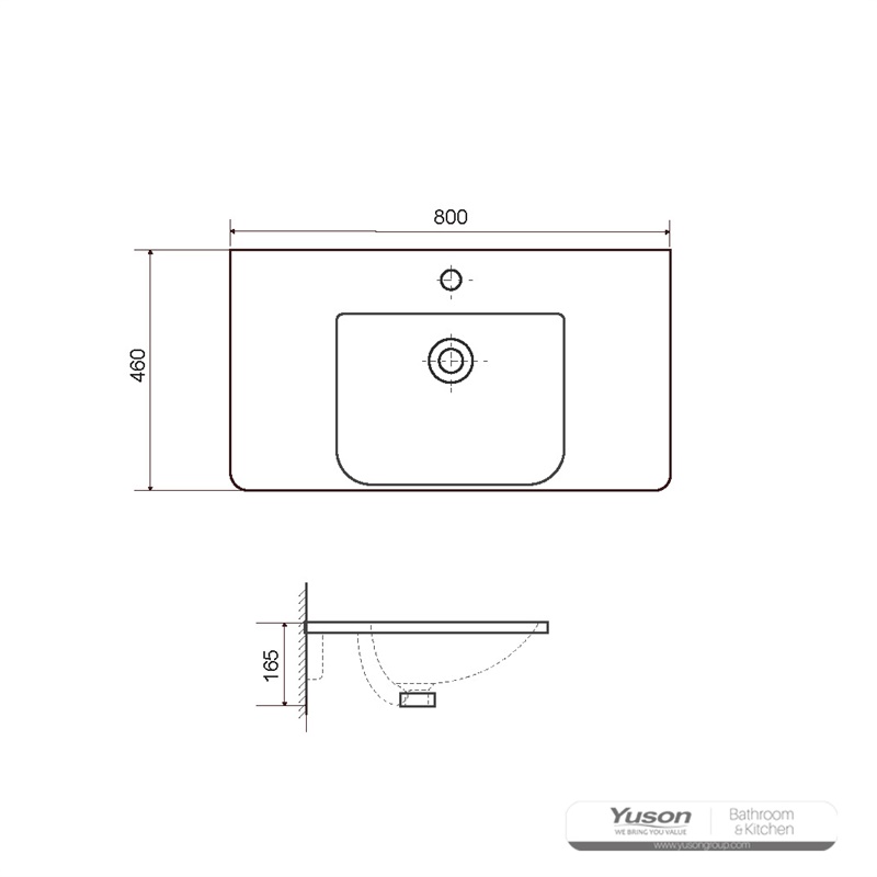 YS27307-80 সিরামিক ক্যাবিনেট বেসিন, ভ্যানিটি বেসিন, ল্যাভেটরি সিঙ্ক;